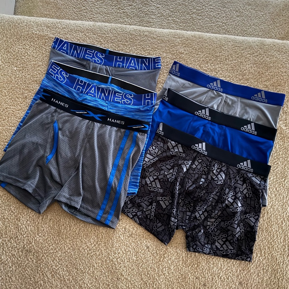NEW Hanes and Adidas Youth Boys Boxer Briefs